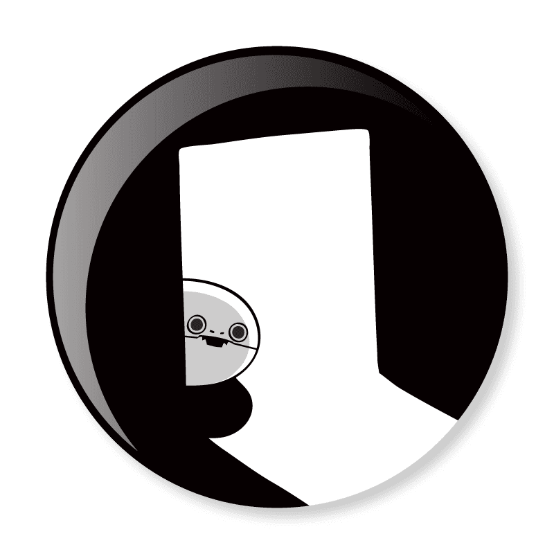 バスピがのぞいています（研究本部）